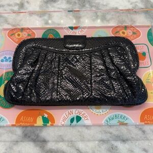 Saks Fifth Avenue Black Textured clutch cross body